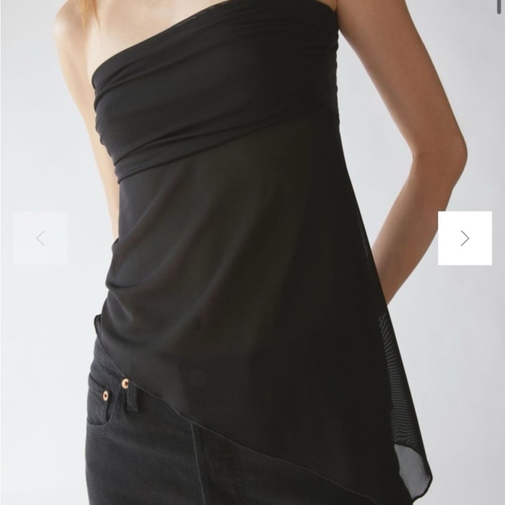 UO Y2K Mesh Asymmetrical Tube Top